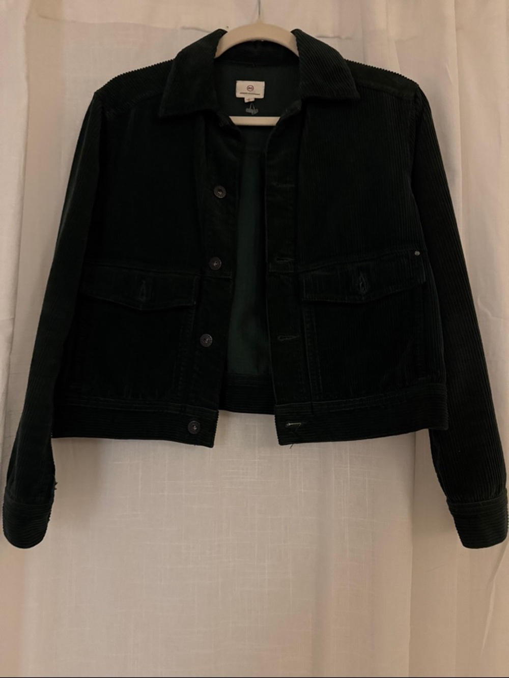 Ag Adriano Goldschmied Dark Green Corduroy Trucker Jacket